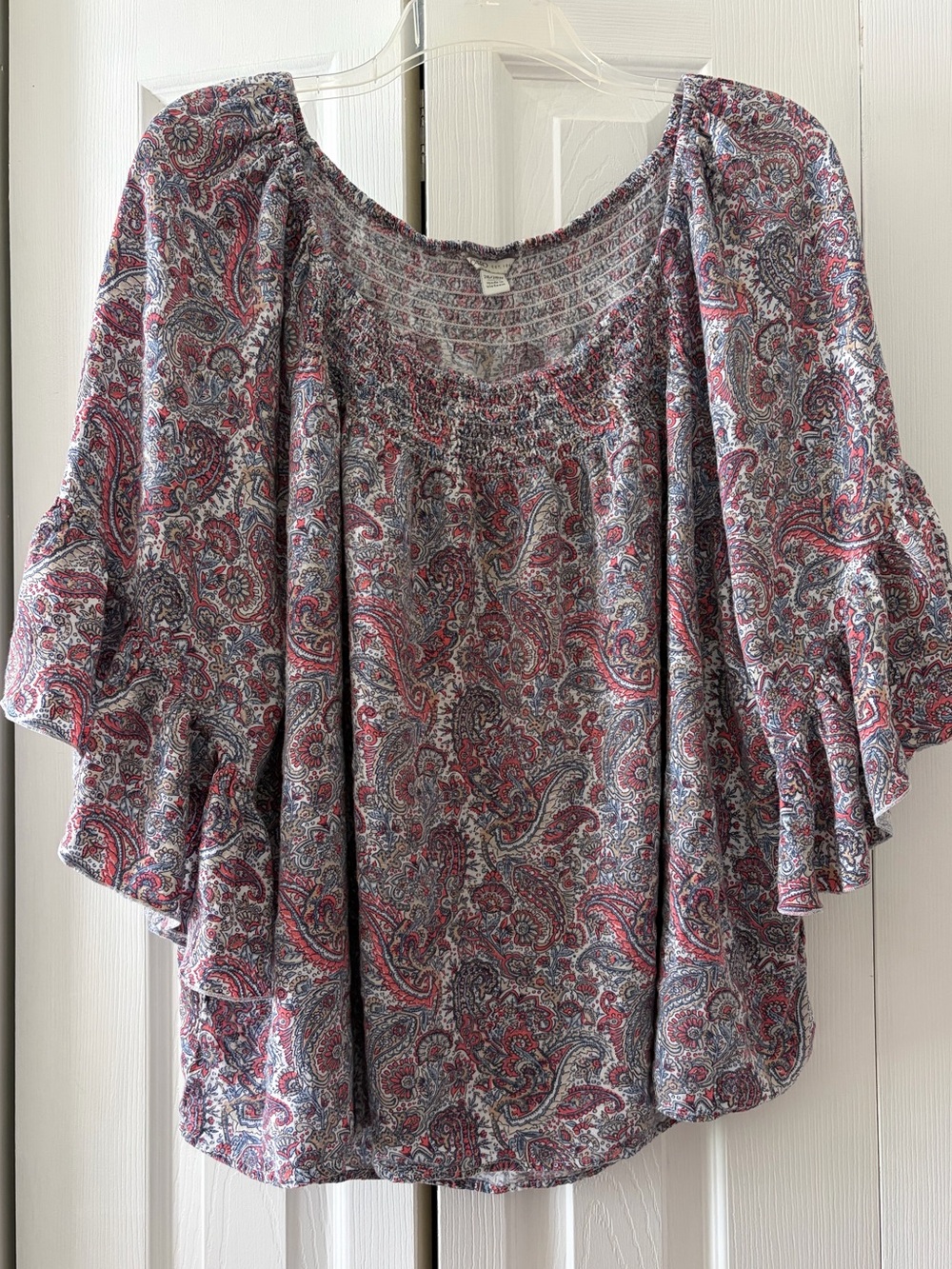Cato Paisley Peasant Top